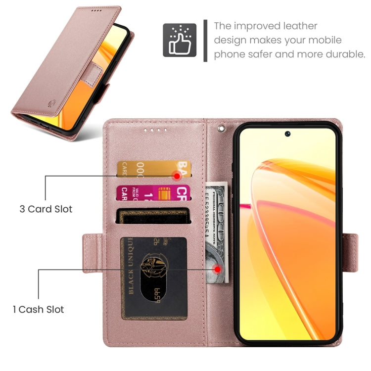 Side Buckle Magnetic Frosted Leather Phone Case, For Realme C55 4G / Narzo N55