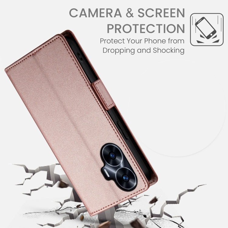 Side Buckle Magnetic Frosted Leather Phone Case, For Realme C55 4G / Narzo N55