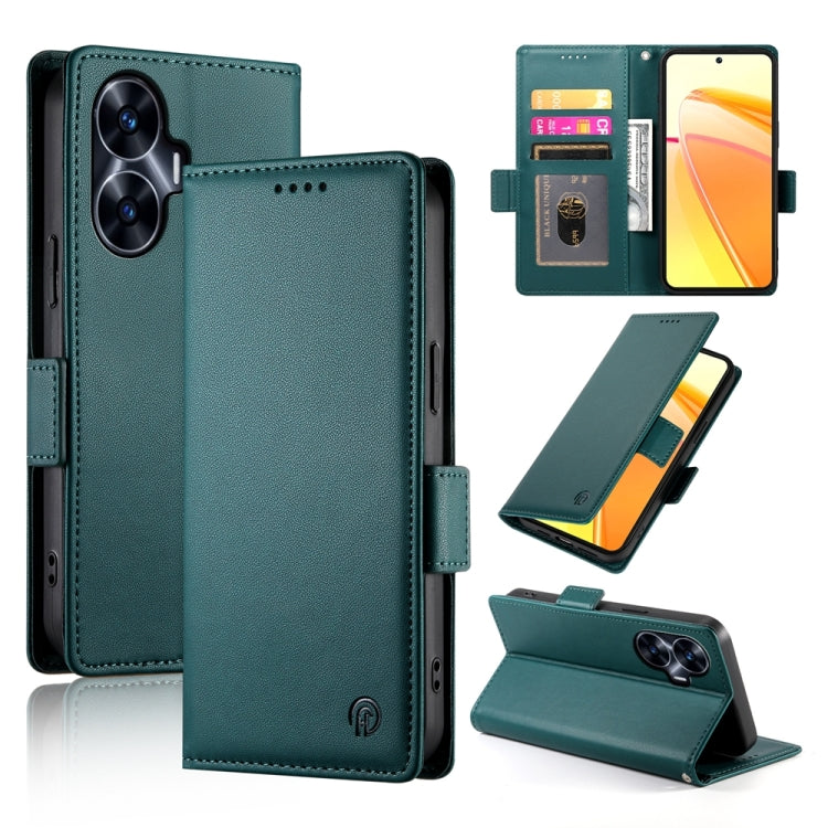 Side Buckle Magnetic Frosted Leather Phone Case, For Realme C55 4G / Narzo N55