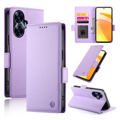 Side Buckle Magnetic Frosted Leather Phone Case, For Realme C55 4G / Narzo N55