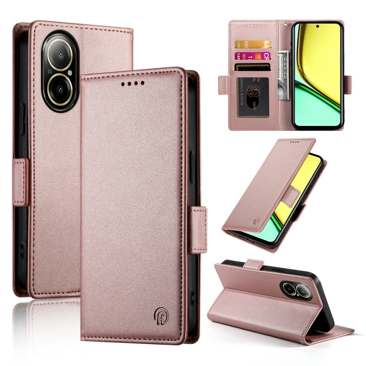 Side Buckle Magnetic Frosted Leather Phone Case, For Realme C75 / Realme 14x, For Realme 13+, For Realme 13 Pro / 13 Pro+ Global, For Realme GT 6 Global, For Realme 12+ / Narzo 70 Pro, For Realme 12, For Realme 12 Pro / 12 Pro+, For Realme C67 4G Globa...