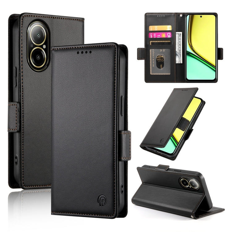 Side Buckle Magnetic Frosted Leather Phone Case, For Realme C75 / Realme 14x, For Realme 13+, For Realme 13 Pro / 13 Pro+ Global, For Realme GT 6 Global, For Realme 12+ / Narzo 70 Pro, For Realme 12, For Realme 12 Pro / 12 Pro+, For Realme C67 4G Globa...
