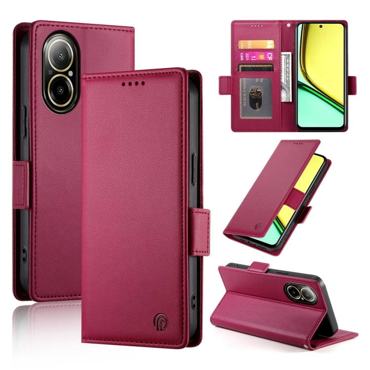 Side Buckle Magnetic Frosted Leather Phone Case, For Realme C75 / Realme 14x, For Realme 13+, For Realme 13 Pro / 13 Pro+ Global, For Realme GT 6 Global, For Realme 12+ / Narzo 70 Pro, For Realme 12, For Realme 12 Pro / 12 Pro+, For Realme C67 4G Globa...