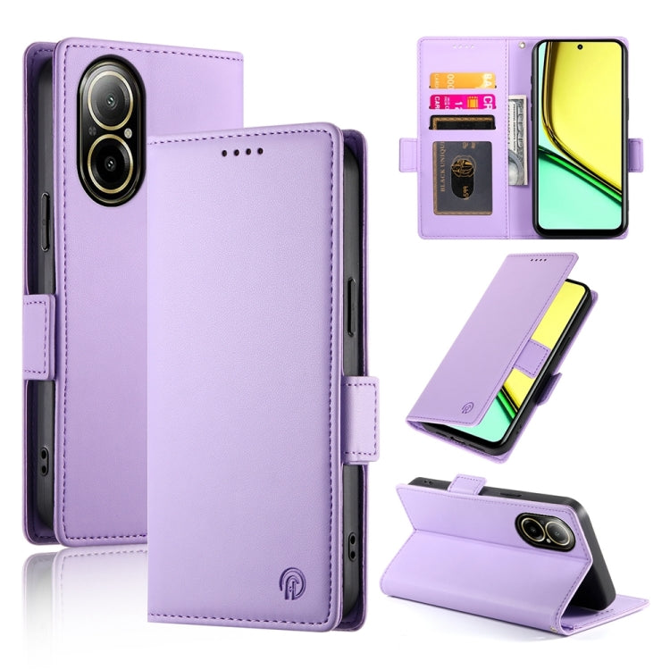 Side Buckle Magnetic Frosted Leather Phone Case, For Realme C75 / Realme 14x, For Realme 13+, For Realme 13 Pro / 13 Pro+ Global, For Realme GT 6 Global, For Realme 12+ / Narzo 70 Pro, For Realme 12, For Realme 12 Pro / 12 Pro+, For Realme C67 4G Globa...