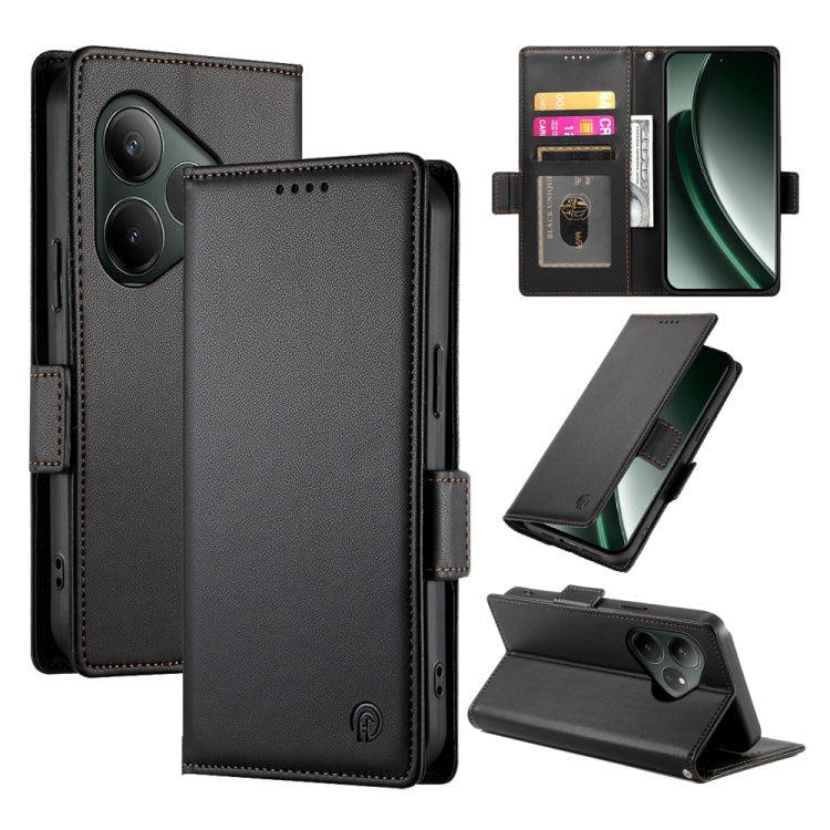Side Buckle Magnetic Frosted Leather Phone Case, For Realme C75 / Realme 14x, For Realme 13+, For Realme 13 Pro / 13 Pro+ Global, For Realme GT 6 Global, For Realme 12+ / Narzo 70 Pro, For Realme 12, For Realme 12 Pro / 12 Pro+, For Realme C67 4G Globa...