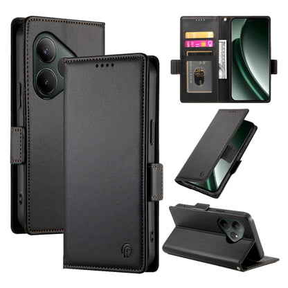 Side Buckle Magnetic Frosted Leather Phone Case, For Realme C75 / Realme 14x, For Realme 13+, For Realme 13 Pro / 13 Pro+ Global, For Realme GT 6 Global, For Realme 12+ / Narzo 70 Pro, For Realme 12, For Realme 12 Pro / 12 Pro+, For Realme C67 4G Globa...