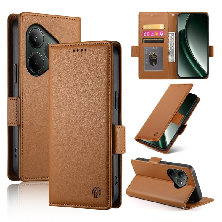 Side Buckle Magnetic Frosted Leather Phone Case, For Realme C75 / Realme 14x, For Realme 13+, For Realme 13 Pro / 13 Pro+ Global, For Realme GT 6 Global, For Realme 12+ / Narzo 70 Pro, For Realme 12, For Realme 12 Pro / 12 Pro+, For Realme C67 4G Globa...