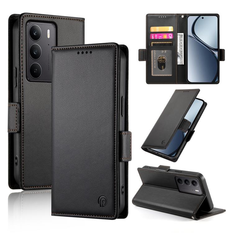 Side Buckle Magnetic Frosted Leather Phone Case, For Realme C75 / Realme 14x, For Realme 13+, For Realme 13 Pro / 13 Pro+ Global, For Realme GT 6 Global, For Realme 12+ / Narzo 70 Pro, For Realme 12, For Realme 12 Pro / 12 Pro+, For Realme C67 4G Globa...
