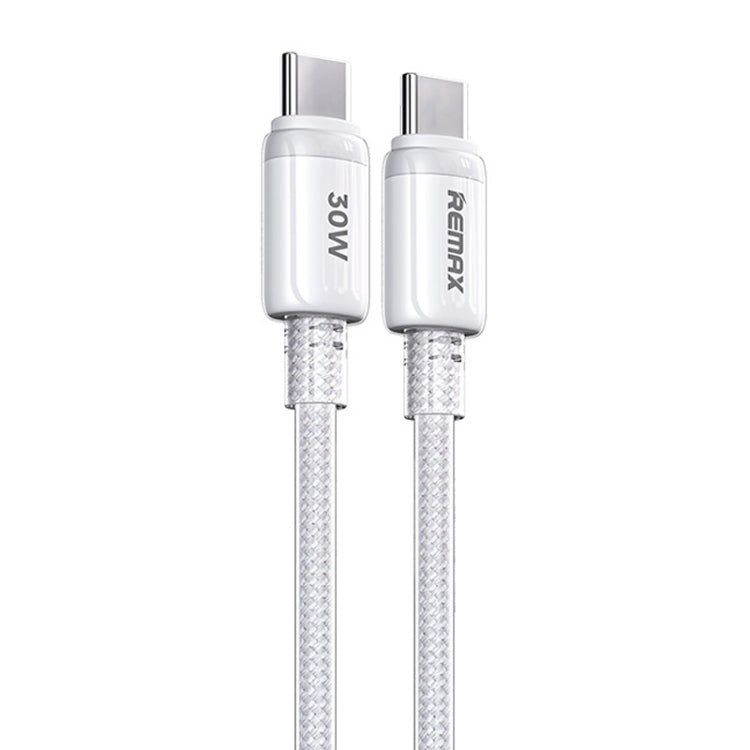 REMAX RC-C036 1.2m 30W Type-C to Type-C Transparent Braided Fast Charging Cable, Type-C to Type-C