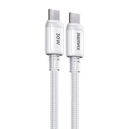 REMAX RC-C036 1.2m 30W Type-C to Type-C Transparent Braided Fast Charging Cable, Type-C to Type-C