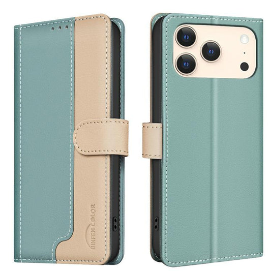 Color Matching RFID Anti-theft Leather Phone Case, For iPhone 18 Pro/17 Pro, For iPhone 18 Pro Max/17 Pro Max, For iPhone 17e / 16e, For iPhone 17, For iPhone Air, For iPhone 16 Pro Max, For iPhone 16 Pro, For iPhone 16 Plus, For iPhone 16             ...