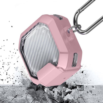 Transparent Carbon Fiber TPU Hybrid PC Case with Hook & Holder, For Samsung Galaxy Buds2 / Live / Pro / FE
