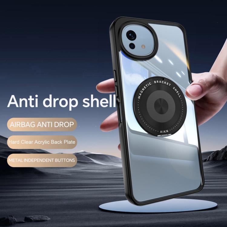 360 Holder Magsafe Acrylic Hybrid TPU Phone Case, For Sharp Aquos Wish6, For Sharp Aquos R10 5G, For Sharp Aquos Wish4 5G