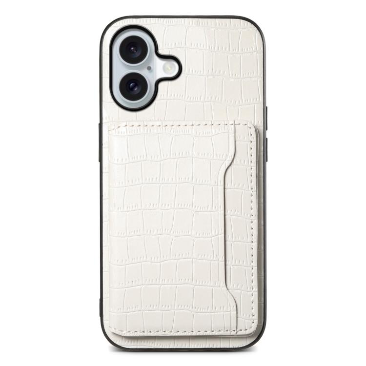 Crocodile Texture Card Bag Design Full Coverage Phone Case, For iPhone 18 Pro / 17 Pro, For iPhone 18 Pro Max / 17 Pro Max, For iPhone 17, For iPhone Air, For iPhone 16 Pro Max, For iPhone 16 Pro, For iPhone 16 Plus, For iPhone 16