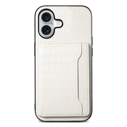 Crocodile Texture Card Bag Design Full Coverage Phone Case, For iPhone 18 Pro / 17 Pro, For iPhone 18 Pro Max / 17 Pro Max, For iPhone 17, For iPhone Air, For iPhone 16 Pro Max, For iPhone 16 Pro, For iPhone 16 Plus, For iPhone 16