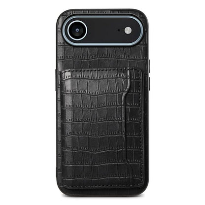 Crocodile Texture Card Bag Design Full Coverage Phone Case, For iPhone 18 Pro / 17 Pro, For iPhone 18 Pro Max / 17 Pro Max, For iPhone 17, For iPhone Air, For iPhone 16 Pro Max, For iPhone 16 Pro, For iPhone 16 Plus, For iPhone 16