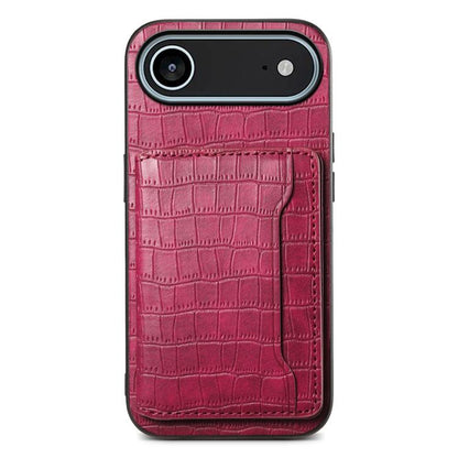 Crocodile Texture Card Bag Design Full Coverage Phone Case, For iPhone 18 Pro / 17 Pro, For iPhone 18 Pro Max / 17 Pro Max, For iPhone 17, For iPhone Air, For iPhone 16 Pro Max, For iPhone 16 Pro, For iPhone 16 Plus, For iPhone 16