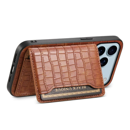 Crocodile Texture Card Bag Design Full Coverage Phone Case, For iPhone 18 Pro / 17 Pro, For iPhone 18 Pro Max / 17 Pro Max, For iPhone 17, For iPhone Air, For iPhone 16 Pro Max, For iPhone 16 Pro, For iPhone 16 Plus, For iPhone 16