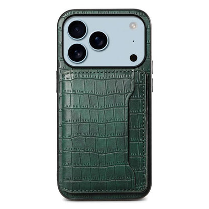 Crocodile Texture Card Bag Design Full Coverage Phone Case, For iPhone 18 Pro / 17 Pro, For iPhone 18 Pro Max / 17 Pro Max, For iPhone 17, For iPhone Air, For iPhone 16 Pro Max, For iPhone 16 Pro, For iPhone 16 Plus, For iPhone 16