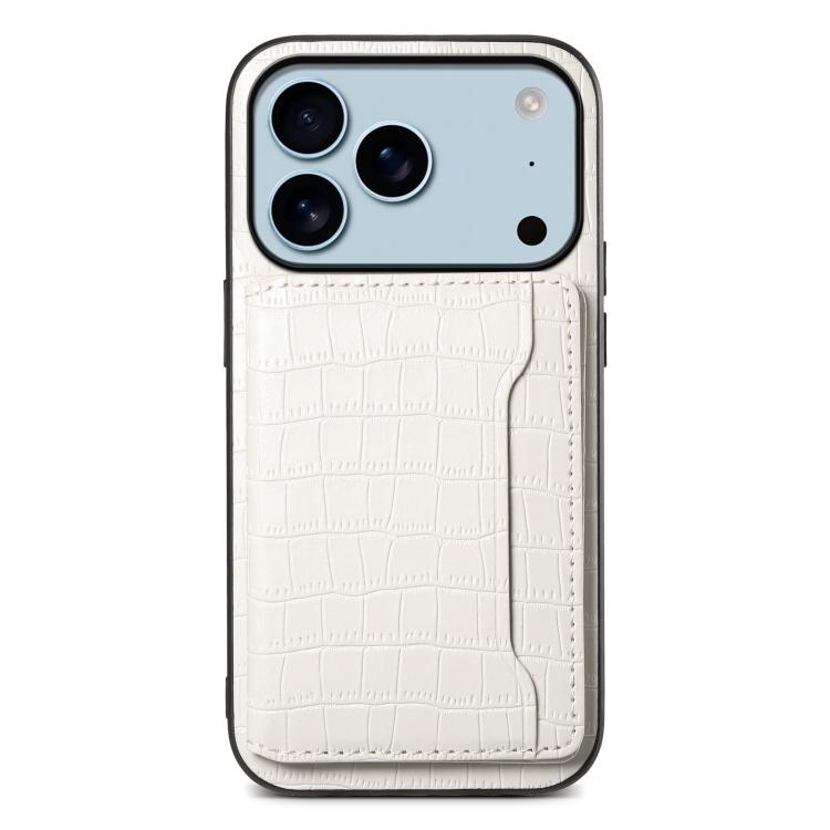 Crocodile Texture Card Bag Design Full Coverage Phone Case, For iPhone 18 Pro / 17 Pro, For iPhone 18 Pro Max / 17 Pro Max, For iPhone 17, For iPhone Air, For iPhone 16 Pro Max, For iPhone 16 Pro, For iPhone 16 Plus, For iPhone 16