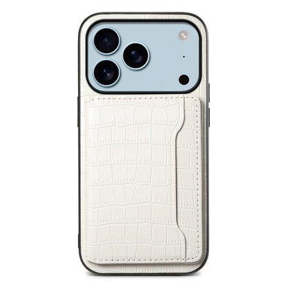 Crocodile Texture Card Bag Design Full Coverage Phone Case, For iPhone 18 Pro / 17 Pro, For iPhone 18 Pro Max / 17 Pro Max, For iPhone 17, For iPhone Air, For iPhone 16 Pro Max, For iPhone 16 Pro, For iPhone 16 Plus, For iPhone 16