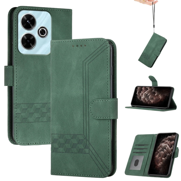Cubic Skin Feel Flip Leather Phone Case, For Redmi 13 4G, For Redmi Turbo 3 / Poco F6, For Redmi Note 13R Pro / Poco X6 Neo, For Redmi Note 12 Turbo / Poco F5