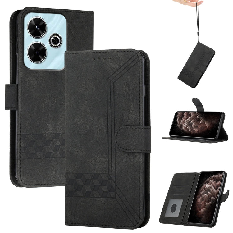Cubic Skin Feel Flip Leather Phone Case, For Redmi 13 4G, For Redmi Turbo 3 / Poco F6, For Redmi Note 13R Pro / Poco X6 Neo, For Redmi Note 12 Turbo / Poco F5