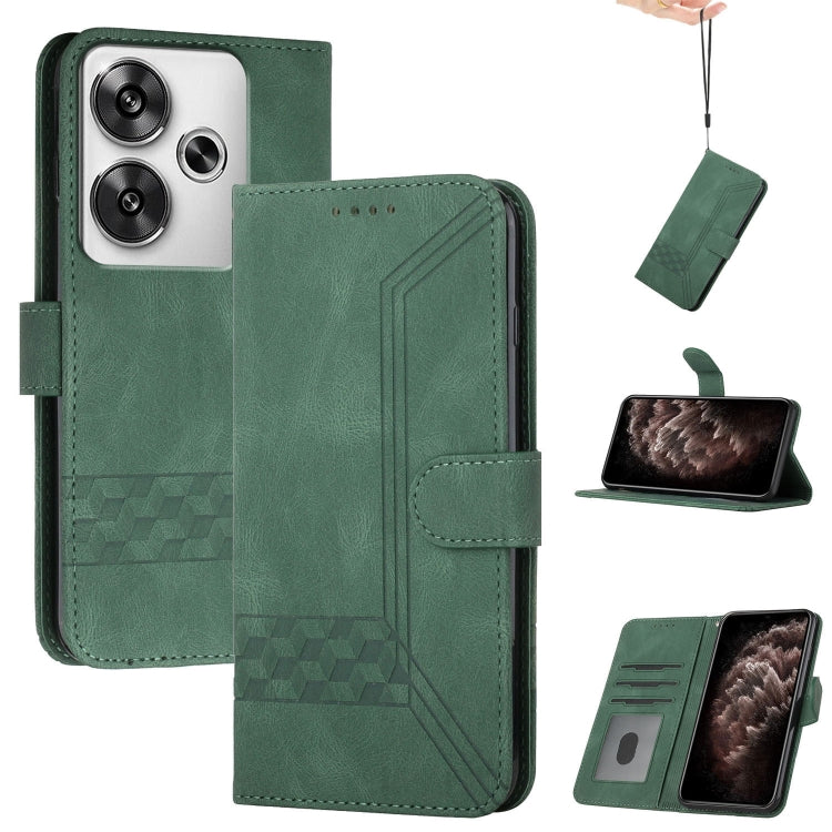 Cubic Skin Feel Flip Leather Phone Case, For Redmi 13 4G, For Redmi Turbo 3 / Poco F6, For Redmi Note 13R Pro / Poco X6 Neo, For Redmi Note 12 Turbo / Poco F5
