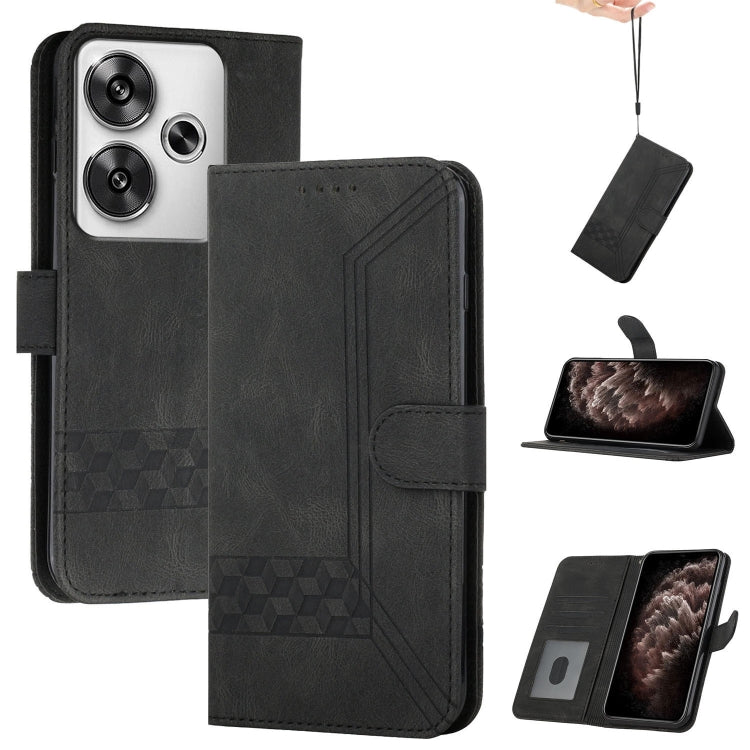 Cubic Skin Feel Flip Leather Phone Case, For Redmi 13 4G, For Redmi Turbo 3 / Poco F6, For Redmi Note 13R Pro / Poco X6 Neo, For Redmi Note 12 Turbo / Poco F5