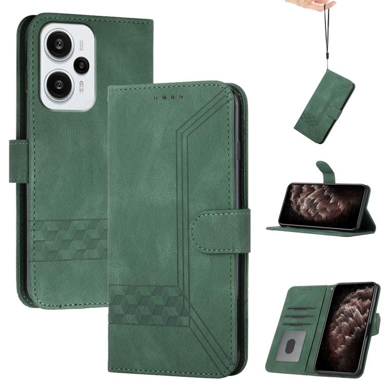 Cubic Skin Feel Flip Leather Phone Case, For Redmi 13 4G, For Redmi Turbo 3 / Poco F6, For Redmi Note 13R Pro / Poco X6 Neo, For Redmi Note 12 Turbo / Poco F5