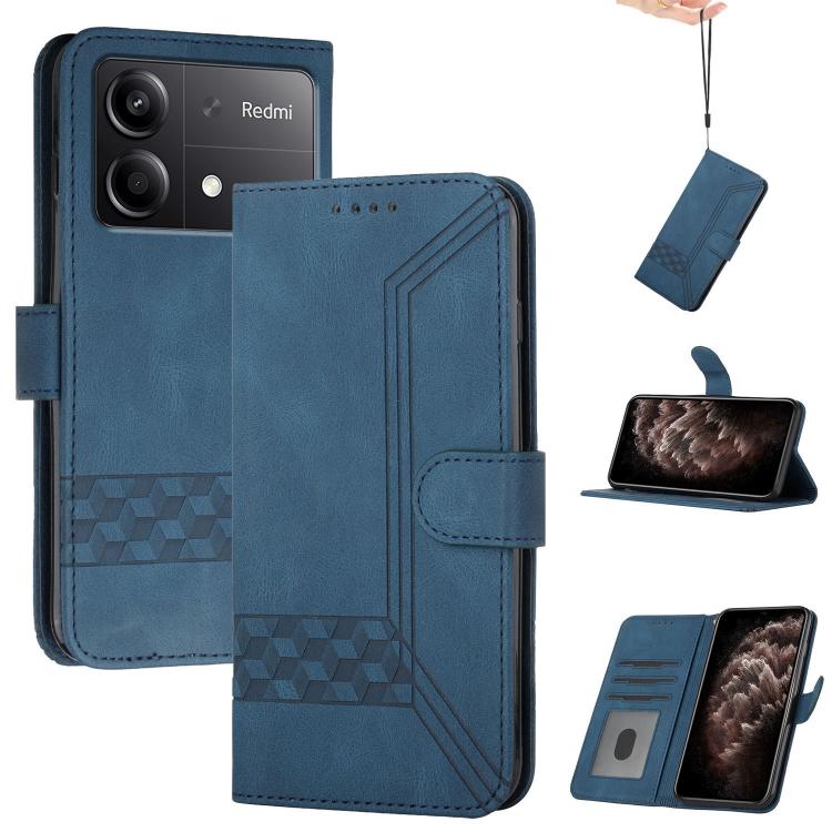 Cubic Skin Feel Flip Leather Phone Case, For Redmi 13 4G, For Redmi Turbo 3 / Poco F6, For Redmi Note 13R Pro / Poco X6 Neo, For Redmi Note 12 Turbo / Poco F5