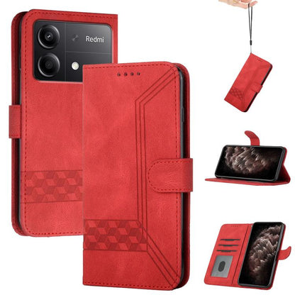 Cubic Skin Feel Flip Leather Phone Case, For Redmi 13 4G, For Redmi Turbo 3 / Poco F6, For Redmi Note 13R Pro / Poco X6 Neo, For Redmi Note 12 Turbo / Poco F5