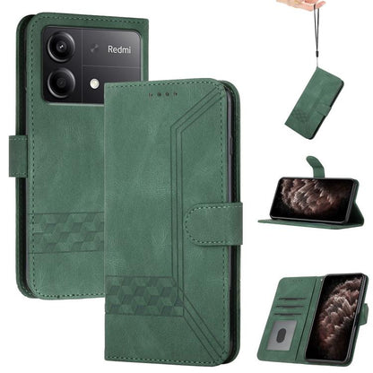 Cubic Skin Feel Flip Leather Phone Case, For Redmi 13 4G, For Redmi Turbo 3 / Poco F6, For Redmi Note 13R Pro / Poco X6 Neo, For Redmi Note 12 Turbo / Poco F5