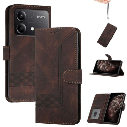 Cubic Skin Feel Flip Leather Phone Case, For Redmi 13 4G, For Redmi Turbo 3 / Poco F6, For Redmi Note 13R Pro / Poco X6 Neo, For Redmi Note 12 Turbo / Poco F5