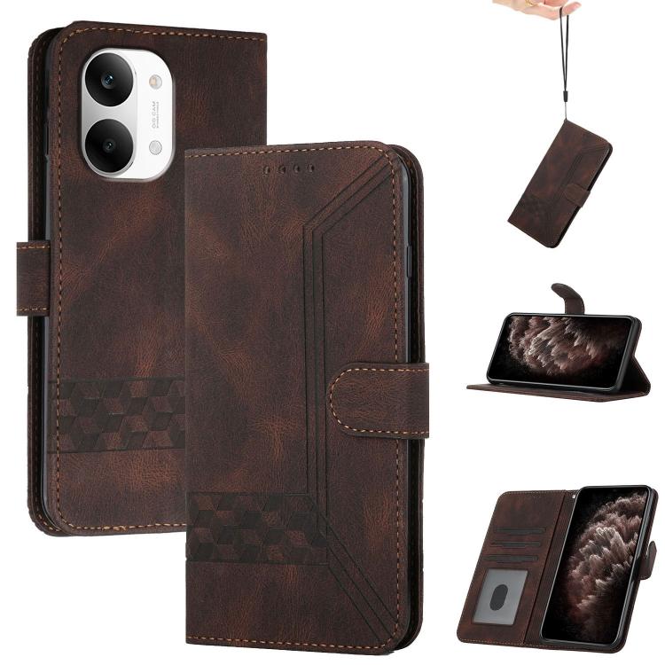 Cubic Skin Feel Flip Leather Phone Case, For Redmi A7 Pro 171mm / Poco C85x 5G, For Redmi Turbo 5 Max / Poco X8 Pro Max, For Redmi Turbo 5 5G / Poco X8 Pro 5G, For Redmi Note 15 4G / 5G 164mm / Poco M8 5G, For Redmi K90 Pro Max / Poco F8 Ultra         ...