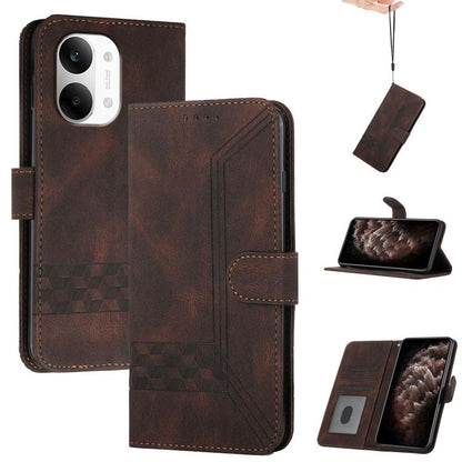 Cubic Skin Feel Flip Leather Phone Case, For Redmi A7 Pro 171mm / Poco C85x 5G, For Redmi Turbo 5 Max / Poco X8 Pro Max, For Redmi Turbo 5 5G / Poco X8 Pro 5G, For Redmi Note 15 4G / 5G 164mm / Poco M8 5G, For Redmi K90 Pro Max / Poco F8 Ultra         ...