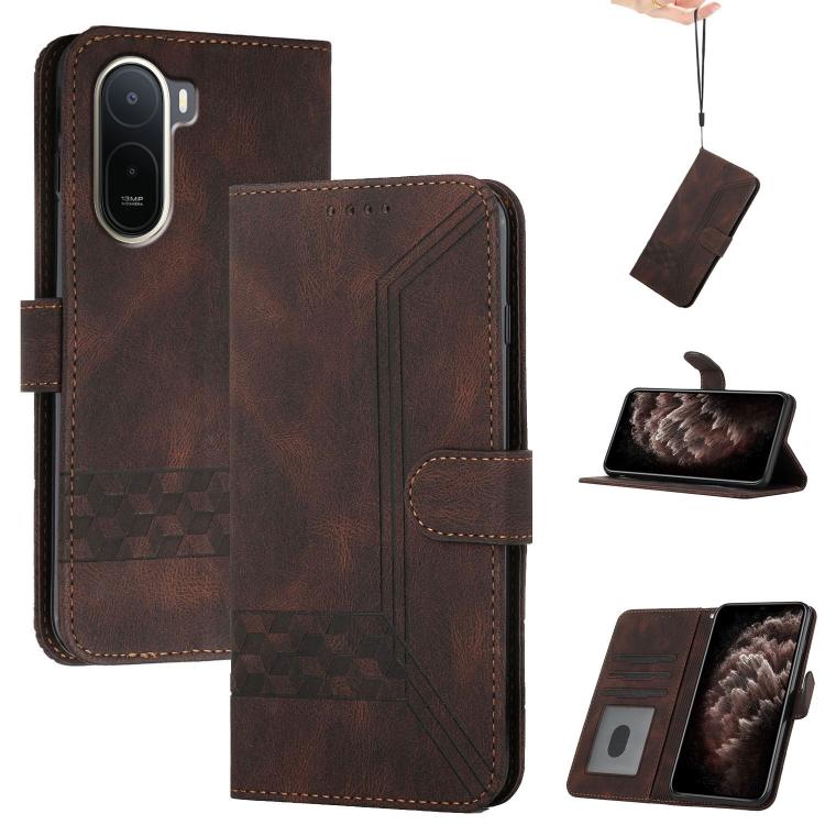 Cubic Skin Feel Flip Leather Phone Case, For Redmi A7 Pro 171mm / Poco C85x 5G, For Redmi Turbo 5 Max / Poco X8 Pro Max, For Redmi Turbo 5 5G / Poco X8 Pro 5G, For Redmi Note 15 4G / 5G 164mm / Poco M8 5G, For Redmi K90 Pro Max / Poco F8 Ultra         ...