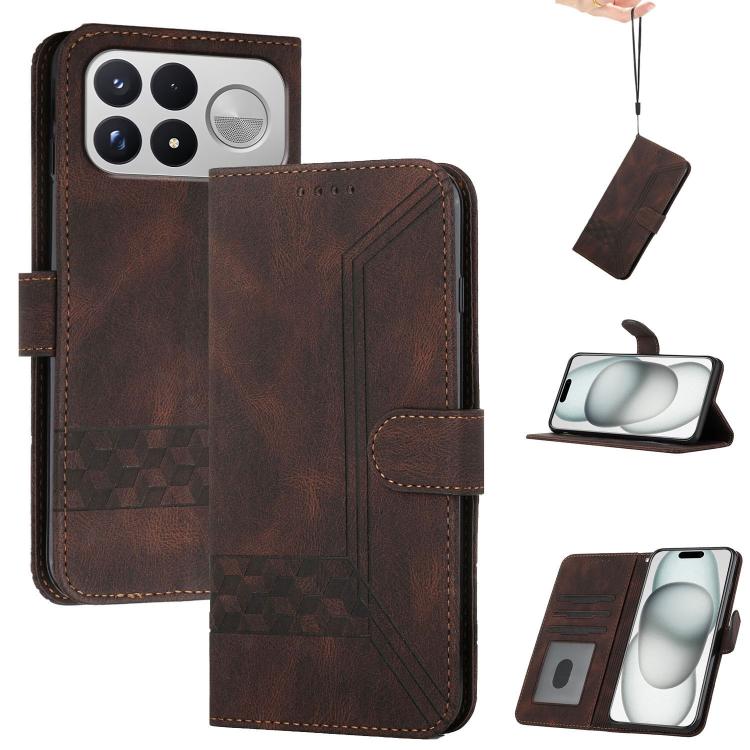 Cubic Skin Feel Flip Leather Phone Case, For Redmi Note 17 4G / 5G Global 169.7mm, For Redmi 17C 5G, For Redmi Note 17 Pro+ 5G Global 163.4mm, For Redmi Note 17 Pro 5G Global 163.5mm, For Redmi K100 Pro Max 5G / Poco F9 Ultra 5G                        ...