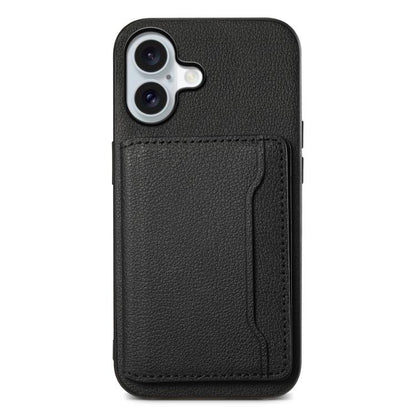 Calf Texture Card Bag Design Full Coverage Phone Case, For iPhone 18 Pro / 17 Pro, For iPhone 18 Pro Max / 17 Pro Max, For iPhone 17, For iPhone Air, For iPhone 16 Pro Max, For iPhone 16 Pro, For iPhone 16 Plus, For iPhone 16