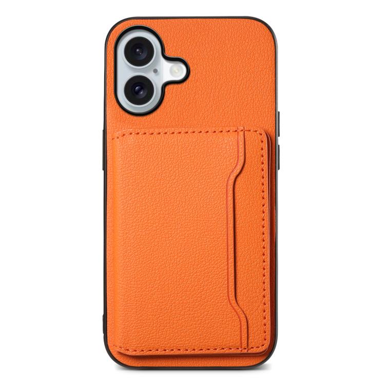 Calf Texture Card Bag Design Full Coverage Phone Case, For iPhone 18 Pro / 17 Pro, For iPhone 18 Pro Max / 17 Pro Max, For iPhone 17, For iPhone Air, For iPhone 16 Pro Max, For iPhone 16 Pro, For iPhone 16 Plus, For iPhone 16