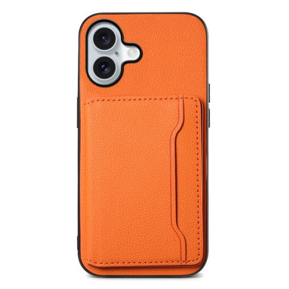 Calf Texture Card Bag Design Full Coverage Phone Case, For iPhone 18 Pro / 17 Pro, For iPhone 18 Pro Max / 17 Pro Max, For iPhone 17, For iPhone Air, For iPhone 16 Pro Max, For iPhone 16 Pro, For iPhone 16 Plus, For iPhone 16