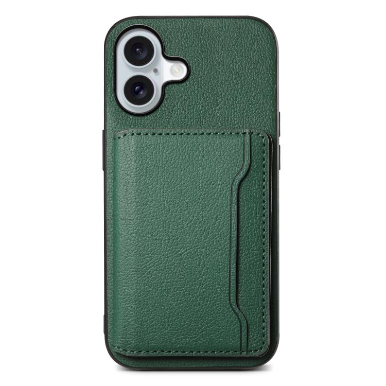 Calf Texture Card Bag Design Full Coverage Phone Case, For iPhone 18 Pro / 17 Pro, For iPhone 18 Pro Max / 17 Pro Max, For iPhone 17, For iPhone Air, For iPhone 16 Pro Max, For iPhone 16 Pro, For iPhone 16 Plus, For iPhone 16