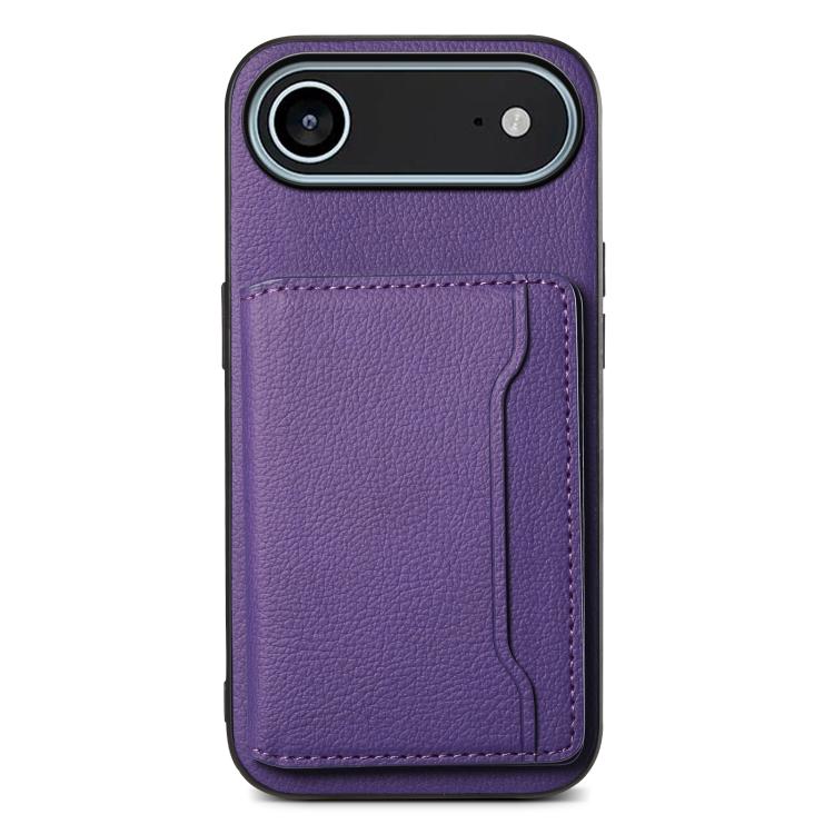 Calf Texture Card Bag Design Full Coverage Phone Case, For iPhone 18 Pro / 17 Pro, For iPhone 18 Pro Max / 17 Pro Max, For iPhone 17, For iPhone Air, For iPhone 16 Pro Max, For iPhone 16 Pro, For iPhone 16 Plus, For iPhone 16