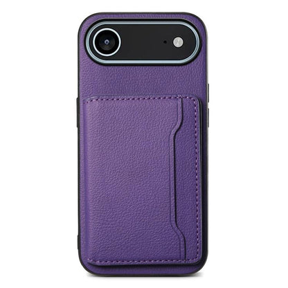 Calf Texture Card Bag Design Full Coverage Phone Case, For iPhone 18 Pro / 17 Pro, For iPhone 18 Pro Max / 17 Pro Max, For iPhone 17, For iPhone Air, For iPhone 16 Pro Max, For iPhone 16 Pro, For iPhone 16 Plus, For iPhone 16