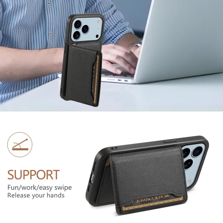 Calf Texture Card Bag Design Full Coverage Phone Case, For iPhone 18 Pro / 17 Pro, For iPhone 18 Pro Max / 17 Pro Max, For iPhone 17, For iPhone Air, For iPhone 16 Pro Max, For iPhone 16 Pro, For iPhone 16 Plus, For iPhone 16
