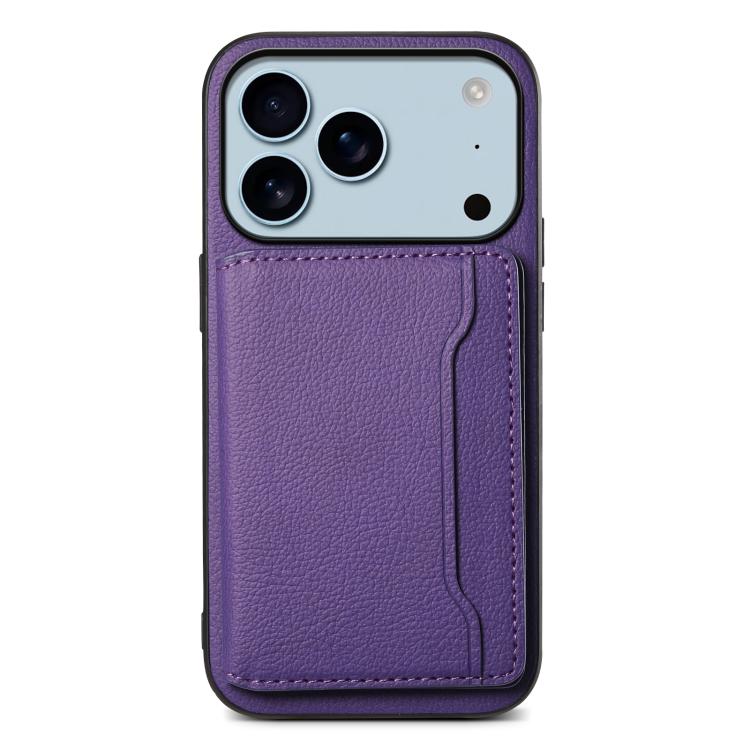 Calf Texture Card Bag Design Full Coverage Phone Case, For iPhone 18 Pro / 17 Pro, For iPhone 18 Pro Max / 17 Pro Max, For iPhone 17, For iPhone Air, For iPhone 16 Pro Max, For iPhone 16 Pro, For iPhone 16 Plus, For iPhone 16