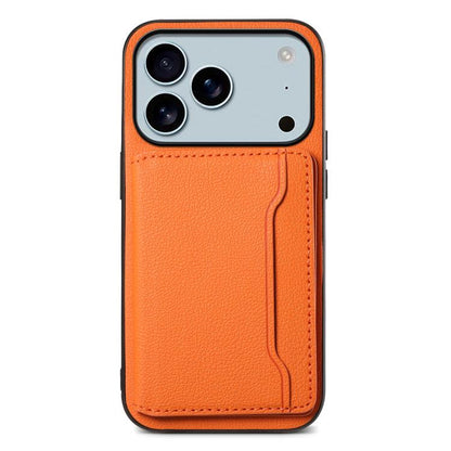 Calf Texture Card Bag Design Full Coverage Phone Case, For iPhone 18 Pro / 17 Pro, For iPhone 18 Pro Max / 17 Pro Max, For iPhone 17, For iPhone Air, For iPhone 16 Pro Max, For iPhone 16 Pro, For iPhone 16 Plus, For iPhone 16