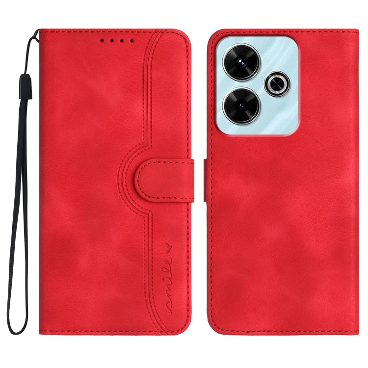 Heart Pattern Skin Feel Leather Phone Case, For Redmi Note 14 5G, For Redmi Note 14 Pro+ 5G, For Redmi Note 14 Pro 5G, For Xiaomi Redmi 13 4G, For Redmi Turbo 3 / Poco F6, For Redmi Note 13R Pro / Poco X6 Neo, For Redmi Note 12 Turbo / Poco F5