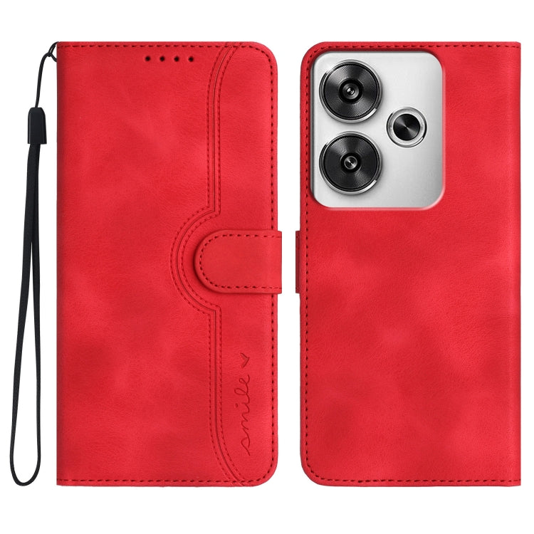 Heart Pattern Skin Feel Leather Phone Case, For Redmi Note 14 5G, For Redmi Note 14 Pro+ 5G, For Redmi Note 14 Pro 5G, For Xiaomi Redmi 13 4G, For Redmi Turbo 3 / Poco F6, For Redmi Note 13R Pro / Poco X6 Neo, For Redmi Note 12 Turbo / Poco F5