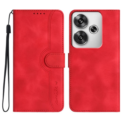 Heart Pattern Skin Feel Leather Phone Case, For Redmi Note 14 5G, For Redmi Note 14 Pro+ 5G, For Redmi Note 14 Pro 5G, For Xiaomi Redmi 13 4G, For Redmi Turbo 3 / Poco F6, For Redmi Note 13R Pro / Poco X6 Neo, For Redmi Note 12 Turbo / Poco F5